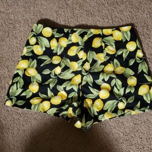 Lemon Print Shorts